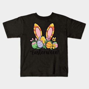 Easterween Bunny Ears and Eggs Festive Holiday Design Kids T-Shirt